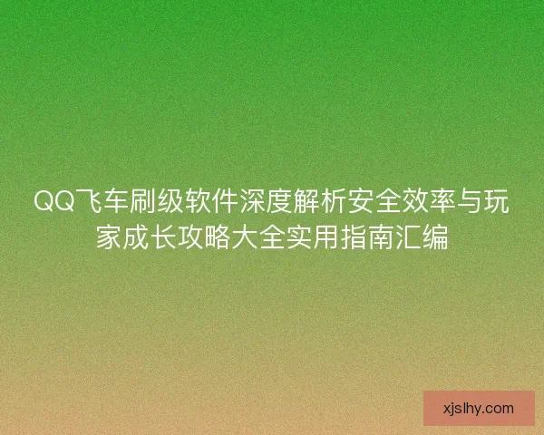 QQ飞车刷级软件深度解析安全效率与玩家成长攻略大全实用指南汇编